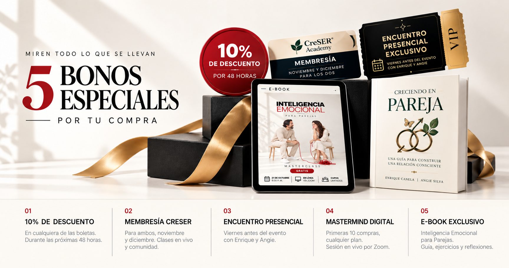 Los 5 bonos especiales por tu compra